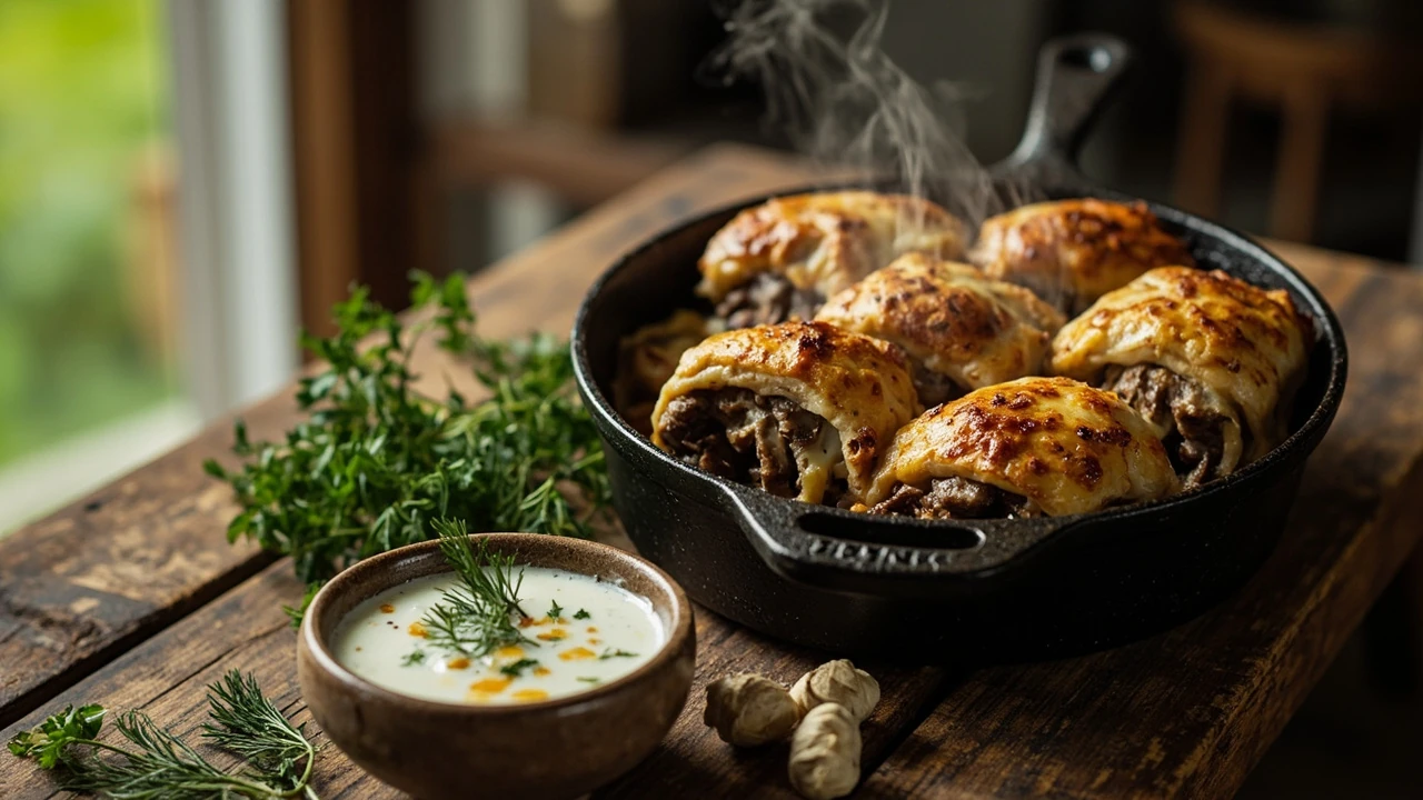 Курячі рулетики з грибами і сиром в духовці
